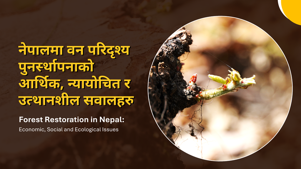 नेपालमा वन परिदृश्य पुनर्स्थापनाको आर्थिक, न्यायोचित र उत्थानशील सवालहरु (Forest Restoration in Nepal:  Economic, Social and Ecological Issues)